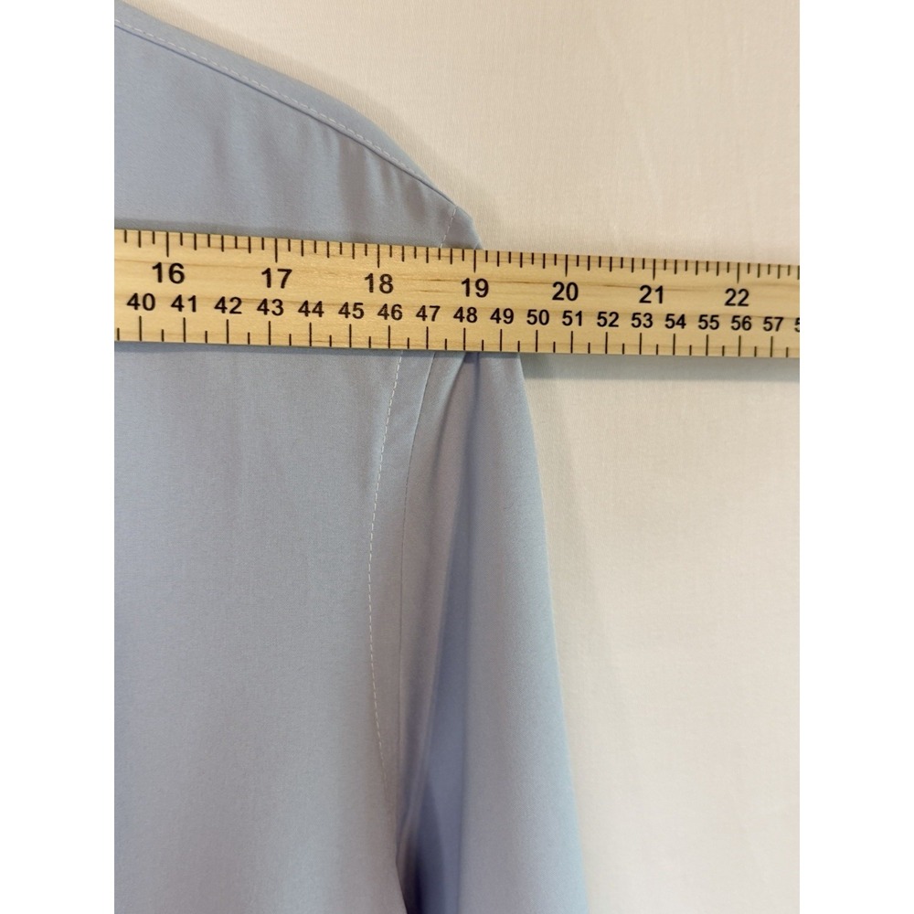 Manfinity Shirt Mens Mens Blue Long Sleeve Button Front Stretch Dress Casual - Picture 4 of 12